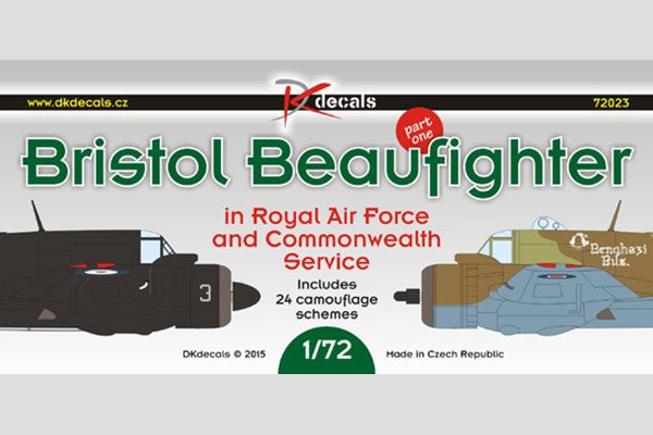 DK Decals Bristol Beaufighter RAF and Commonwealth - 1/72 Scale