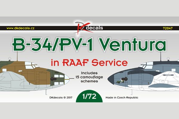 DK Decals B-34/PV-1 Ventura in RAAF Service